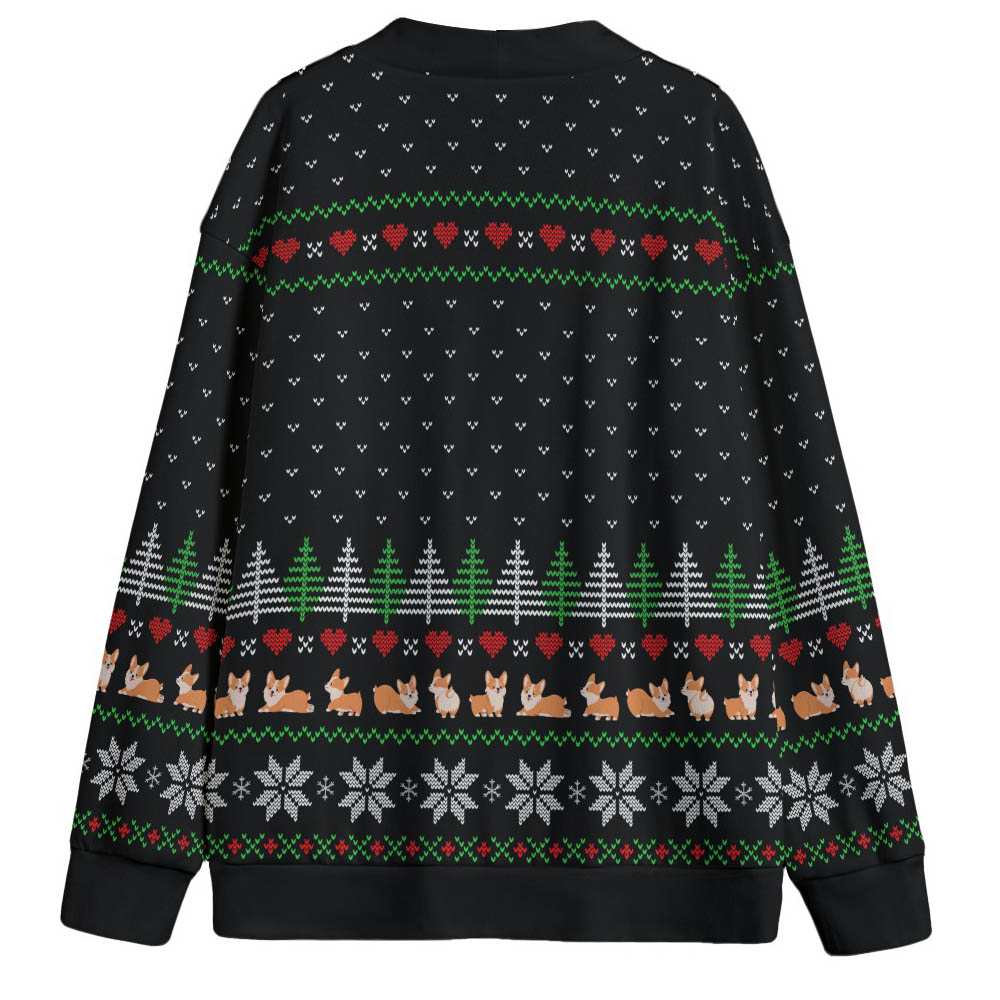 【MENSPANDA】送料・関税込★Ugly Smile Knit Cardigan Ugly Christmas Sweater Men Reindeer V Neck Cardigan